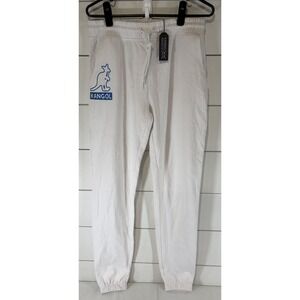 Kangol Jogger Sweatpants White Men's/Women's Size Medium Blue Metallic Logo NWT